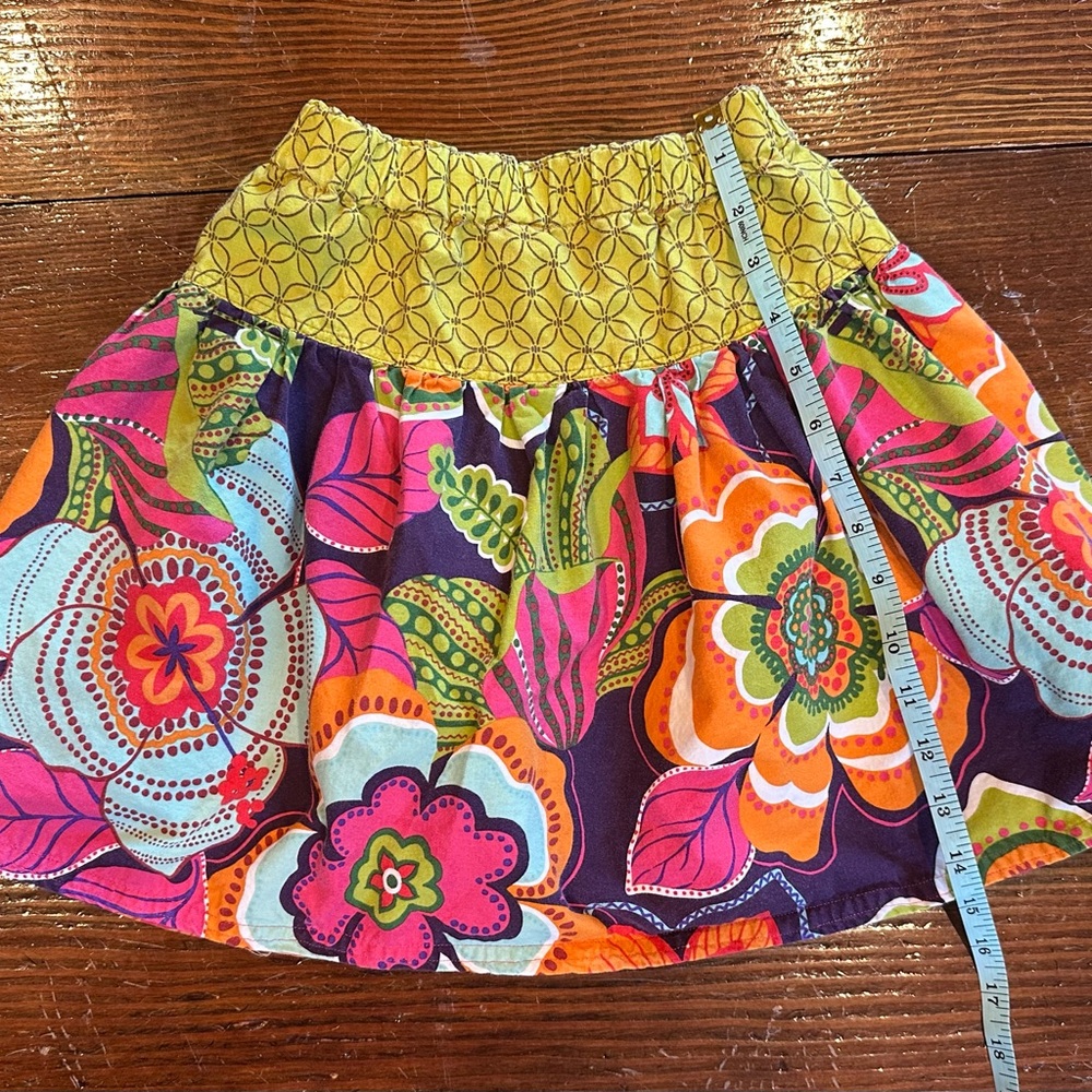 Pink and Yellow Smocked homemade Skirt for Resort Wear